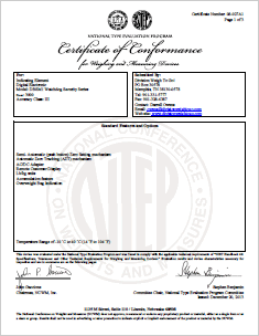 Certificat of Conformance 08-027A1