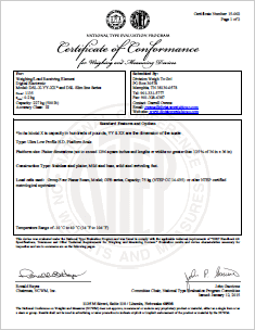 Certificate of Conformance 15-002