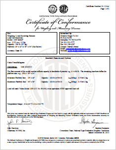 Certificate of Conformance 91-112A4