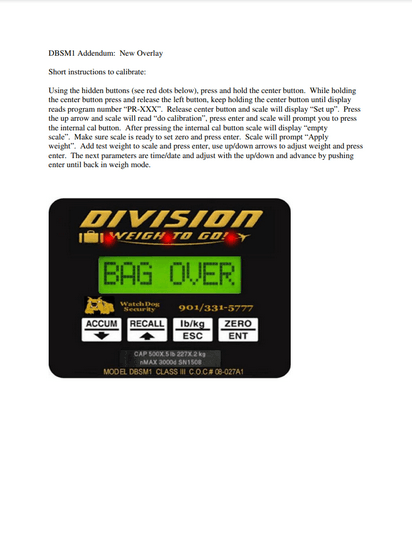 DBSM1 Addendum — Short Cal Procedure with New Overlay